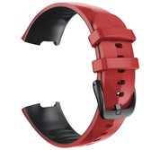 Voor Fitbit Charge 3/4 universele tweekleurige siliconen vervangende band horlogeband (rood zwart)
