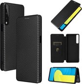 Voor LG Stylo 7 Carbon Fiber Texture Magnetische Horizontale Flip TPU + PC + PU Leather Case met Card Slot (Zwart)