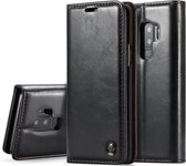 CaseMe-003 voor Galaxy S9 + PU + PC Business Style Crazy Horse Texture Horizontale flip lederen tas met houder & kaartsleuven & portemonnee (zwart)