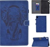 Voor Lenovo Tab M10 Plus reliëf olifant patroon horizontale flip PU lederen tas met houder & kaartsleuven & slaap / wekfunctie (blauw)