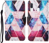 Voor Samsung Galaxy A20 / A30 Gekleurde tekening patroon Horizontale flip lederen tas met houder & kaartsleuven & portemonnee & lanyard (Starry Marble)