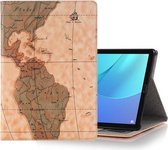 Voor Huawei MediaPad M5 10,8 inch kaartpatroon horizontale flip PU lederen tas met houder en portemonnee (geel)