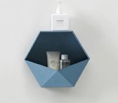 Geometrische zeshoekige wandplank decoratie badkamer muur opknoping opbergrek (blauw)