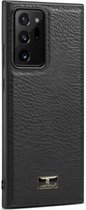 Voor Samsung Galaxy Note20 Fierre Shann Leather Texture Phone Cover Case (Koeienhuid Zwart)