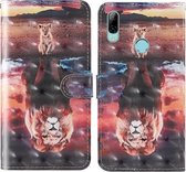 Voor Huawei P Smart + (2019) / Honor 10i / 20i / Honor 10 Lite / 20 Lite 3D-schilderij Gekleurd tekeningpatroon Horizontaal Flip TPU + PU lederen hoes met houder & kaartsleuven & portemonnee 