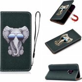 Voor Galaxy S9 3D Schilderen Horizontale Flip Leren Case met Houder & Kaartsleuf & Portemonnee & Lanyard (Olifant)