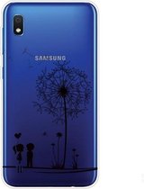 Voor Samsung Galaxy A10 gekleurd tekeningpatroon zeer transparant TPU beschermhoes (paardebloem)