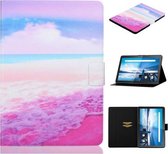 Voor Lenovo Tab M10 TB-X605F / X505 Gekleurde Tekening Horizontale Flip Leren Case met Houder & Kaartsleuf (Marmer)