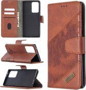 Voor Samsung Galaxy Note20 Ultra Bijpassende Kleur Krokodil Textuur Horizontale Flip PU Lederen Case met Portemonnee & Houder & Kaartsleuven (Bruin)