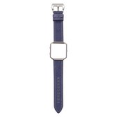 Voor Fitbit Blaze Cowboy Texture lederen vervangende band horlogeband (donkerblauw)