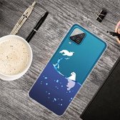 Voor Samsung Galaxy A12 schokbestendig geverfd transparant TPU beschermhoes (zegel)