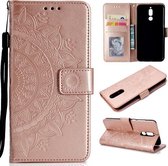 Voor Huawei Mate 10 Lite Totem Bloem Reliëf Horizontale Flip TPU + PU Leren Case met Houder & Kaartsleuven & Portemonnee (Rose Goud)