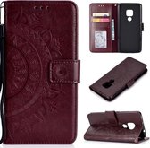 Voor Huawei Mate 20 Totem Bloem Reliëf Horizontale Flip TPU + PU Leren Case met Houder & Kaartsleuven & Portemonnee (Bruin)