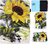 Geschilderd patroon TPU horizontale flip lederen beschermhoes voor Kindle Fire HD 8 (2020) (Sun Flower)