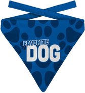 Plenty Gifts Hondenhalsdoek Favorite Dog Blauw Polyester Maat L