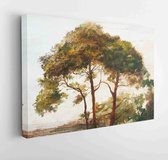 Onlinecanvas - Schilderij - Fragment The Picture. Tree Art Horizontal Horizontal - Multicolor - 40 X 50 Cm