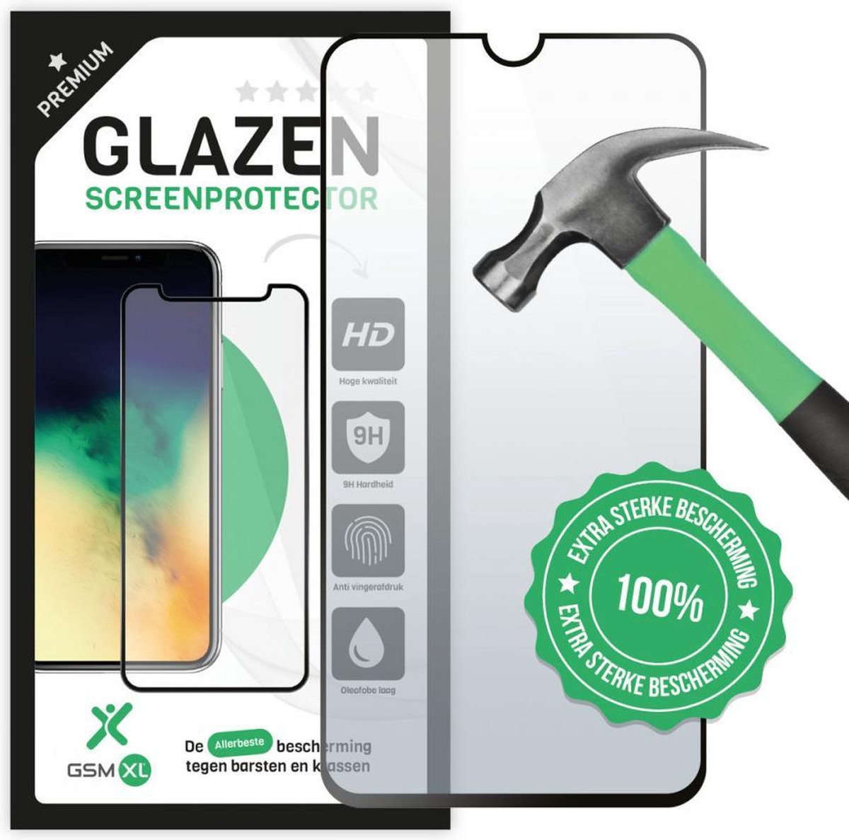 Samsung Galaxy A42 5G - Premium full cover Screenprotector - Case friendly