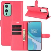 Coverup Book Case - Geschikt voor OnePlus 9 Hoesje - Rood