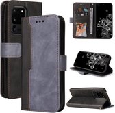 Voor Samsung Galaxy S20 Ultra Zakelijke Stiksels-Kleur Horizontale Flip PU Lederen Case met Houder & Kaartsleuven & Fotolijst (Grijs)
