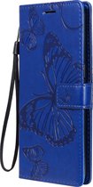 OPPO Reno 4 Hoesje - Mobigear - Butterfly Serie - Kunstlederen Bookcase - Blauw - Hoesje Geschikt Voor OPPO Reno 4