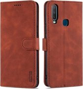 Voor vivo Y17/Y3/Y3S AZNS Huid Voelen Kalf Textuur Horizontale Flip Lederen Case met Kaartsleuven & Houder & Portemonnee (Bruin)