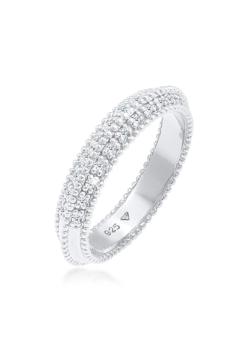 Elli PREMIUM Dames Ring Damesring verlovingsdiamant (0,12 ct.) in 925 Sterling Zilver