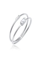 Elli Dames Ring Dames Stapelring Set Filigraan Minimaal met Zirkonia Edelstenen in 925 Sterling Zilver Verguld