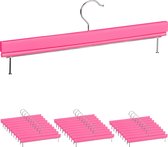 Relaxdays 30x broekhanger hout - roze - kleerhanger - kledinghanger - rokhanger