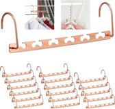 Relaxdays 18x ruimtebesparende kledinghangers - kledingkast organizer - hanger koper