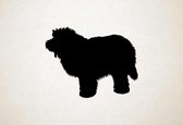 Silhouette hond - Old English Sheepdog - Oude Engelse herdershond - M - 60x78cm - Zwart - wanddecoratie