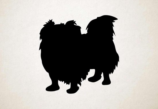 Silhouette hond - PekingnesePekinees - L - 75x76cm - Zwart - wanddecoratie