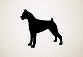 Silhouette hond - Boxer - M - 60x65cm - Zwart - wanddecoratie