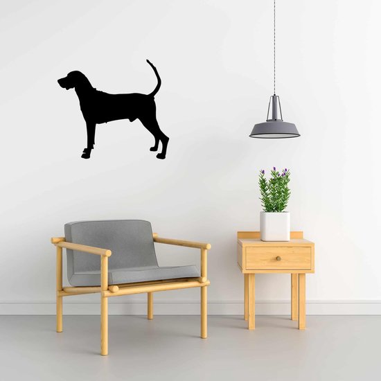 Silhouette chien - Redbone Coonhound - L - 75x84cm - Zwart - décoration murale