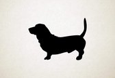 Silhouette hond - Basset Hound - S - 44x60cm - Zwart - wanddecoratie