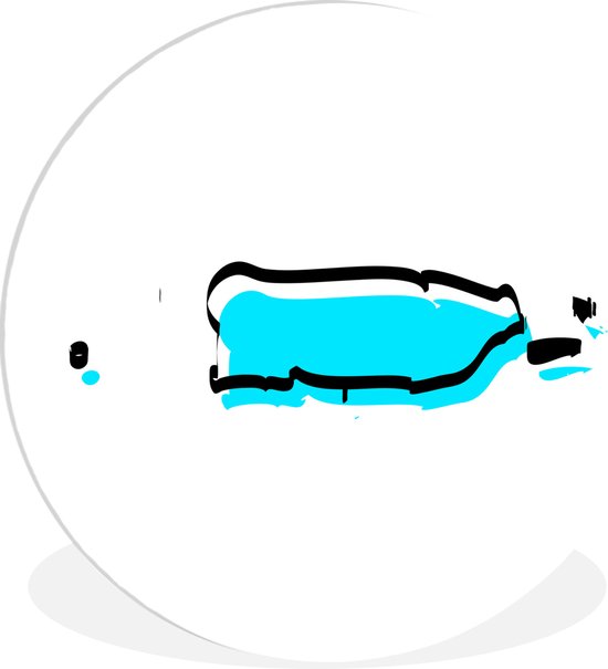 Une illustration de la carte de Porto Rico marquée en bleu Assiette en plastique cercle mural ⌀ 30 cm - impression photo sur cercle mural / cercle vivant (décoration murale)