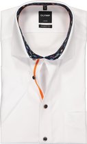 OLYMP Luxor modern fit overhemd - korte mouw - wit (contrast) - Strijkvrij - Boordmaat: 44