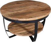 Zita Home - ronde salontafel - 65cm met onderblad - mangohout - FINAL PRICE T/M 1 JANUARI