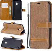 Kleuraanpassing Denim Texture Horizontale Flip Leather Case met houder & kaartsleuven & Wallet & Lanyard voor Nokia 2.2 (bruin)