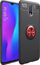 lenuo schokbestendige TPU-hoes voor OnePlus 7, met onzichtbare houder (zwart rood)
