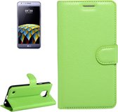 Voor LG X Cam Litchi Texture horizontale flip lederen tas met houder & kaartsleuven & portemonnee (groen)