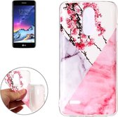 Voor LG K8 (2017) (EU-versie) Cherry Pink White Marble Pattern TPU Shockproof Protective Back Cover Case