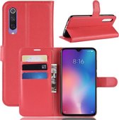 Litchi Texture horizontale flip lederen tas voor Xiaomi Mi9 SE, met portemonnee en houder en kaartsleuven (rood)