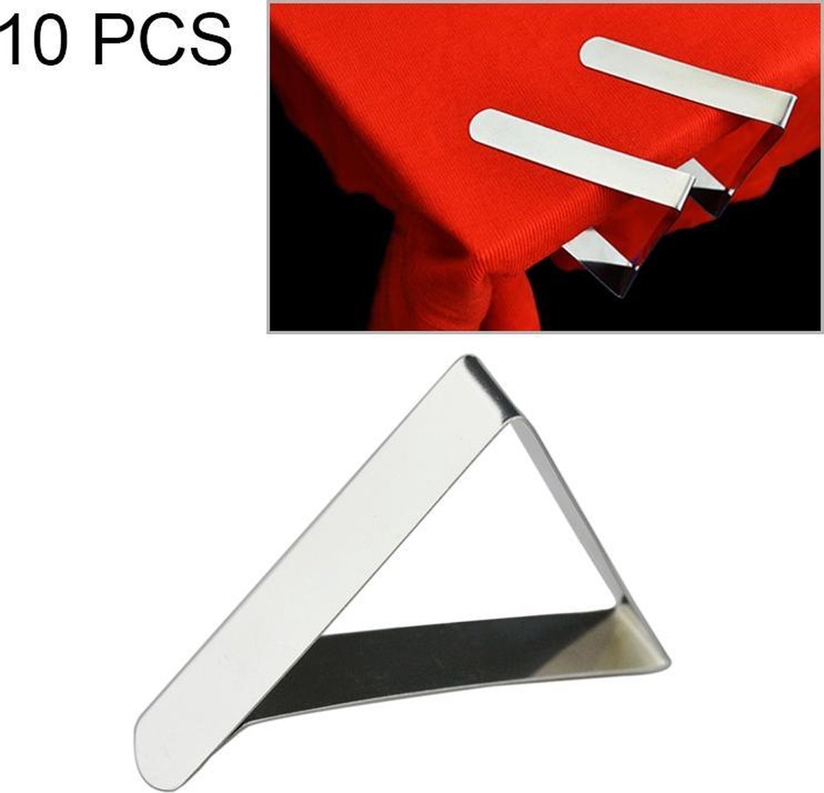10 stuks roestvrijstalen tafelkleedklem verstelbare driehoekklemhouder