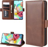 Voor Galaxy A81 / M60S / Note 10 Lite Dual-side magnetische gesp horizontale flip lederen tas met houder en kaartsleuven & portemonnee (bruin)