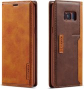 Voor Galaxy S8 LC.IMEEKE LC-001-serie PU + TPU kleuraanpassing frosted horizontale flip lederen tas met houder en kaartsleuf (bruin)