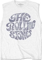 The Rolling Stones - Vintage 70s Logo Mouwloos shirt - L - Wit
