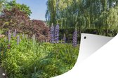 Jardin aux couleurs colorées dans le jardin à la française de Monet en Europe Affiche de jardin 120x80 cm - Toile de jardin / Toile d'extérieur / Peintures d'extérieur (décoration de jardin)