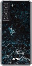 6F hoesje - geschikt voor Samsung Galaxy S21 FE -  Transparant TPU Case - Dark Blue Marble #ffffff
