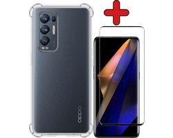 Hoesje - Met Screenprotector - Geschikt voor OPPO Find X3 Neo 5G - Sterk & Shockproof - Back Cover - Siliconen Case - Telefoon Hoes - Shock Proof - Telefoonhoes - Transparant