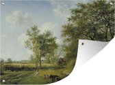 Tuinposter - Tuindoek - Tuinposters buiten - Gelders landschap - Schilderij van G.J.J Van Os - 120x90 cm - Tuin